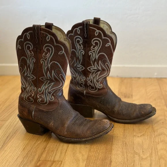 ARIAT Woman's 8.5 B Legend Western Cowgirl Cowboy Boots Brown Blue 15825 - Picture 3 of 11